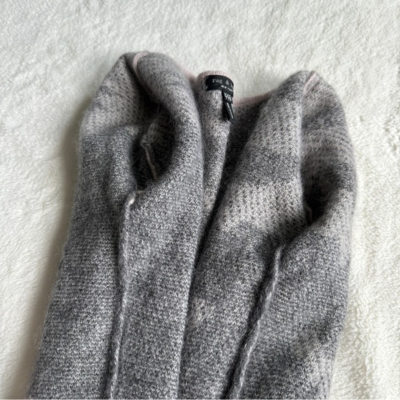💥SALE💥 rag & bone Merino Wool Mohair Pink Gray Camouflage Sinclair Sweater XXS - Picture 8 of 13